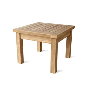Homeroots 20" Natural Solid Wood Outdoor Side Table - Durable Teak Design For Backyard Bbqs And Relaxation   554930