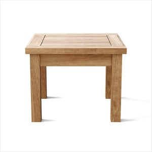 HomeRoots 20" Natural Square Solid Teak Outdoor Side Table - Weather-Resistant, Stylish Accent for Any Space 554930