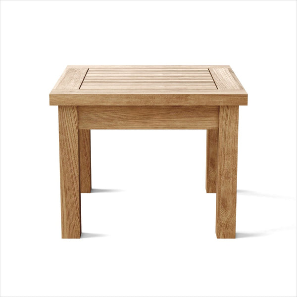 HomeRoots 20" Natural Square Solid Teak Outdoor Side Table - Weather-Resistant, Stylish Accent for Any Space 554930
