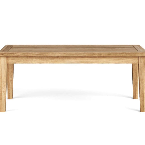 Homeroots 47" Solid Wood Outdoor Coffee Table - Elegant Teak Design For Stylish Backyard Gatherings & Relaxation   554931