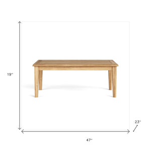 Homeroots 47" Solid Wood Outdoor Coffee Table - Elegant Teak Design For Stylish Backyard Gatherings & Relaxation   554931