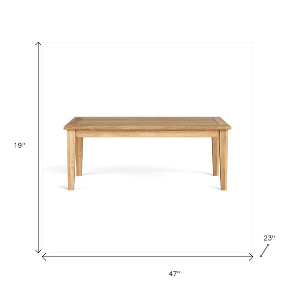 Homeroots 47" Solid Wood Outdoor Coffee Table - Elegant Teak Design For Stylish Backyard Gatherings & Relaxation   554931