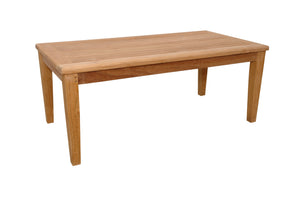 Homeroots 47" Solid Wood Outdoor Coffee Table - Elegant Teak Design For Stylish Backyard Gatherings & Relaxation   554931