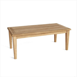 Homeroots 47" Solid Wood Outdoor Coffee Table - Elegant Teak Design For Stylish Backyard Gatherings & Relaxation   554931