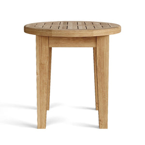 Homeroots 20" Natural Rounded Solid Wood Outdoor Side Table – Perfect For Entertaining & Enhancing Your Patio!   554932