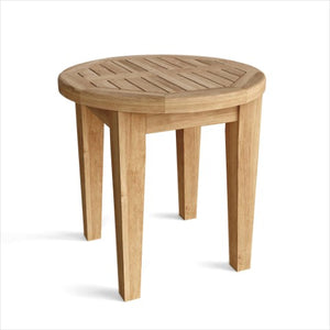 Homeroots 20" Natural Rounded Solid Wood Outdoor Side Table – Perfect For Entertaining & Enhancing Your Patio!   554932