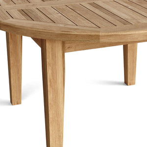 Homeroots 35" Natural Rounded Solid Wood Outdoor Coffee Table - Perfect For Entertaining & Relaxing Outdoors!   554933