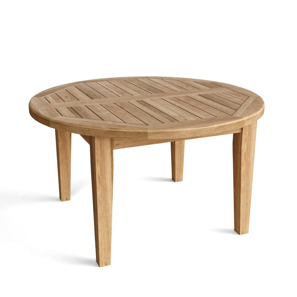HomeRoots 35" Natural Rounded Solid Wood Coffee Table – Elegant Teak Design for Outdoor Living Spaces & Entertaining 554933