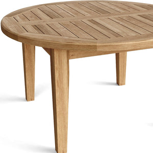 Homeroots 35" Natural Rounded Solid Wood Outdoor Coffee Table - Perfect For Entertaining & Relaxing Outdoors!   554933