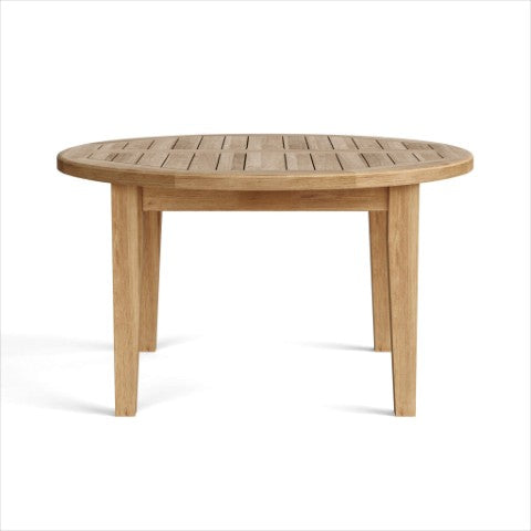 Homeroots 35" Natural Rounded Solid Wood Outdoor Coffee Table - Perfect For Entertaining & Relaxing Outdoors!   554933