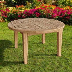 Homeroots 35" Natural Rounded Solid Wood Outdoor Coffee Table - Perfect For Entertaining & Relaxing Outdoors!   554933