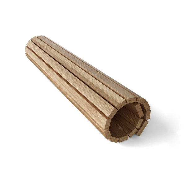 HomeRoots Natural Teak 20" Square Shower Mat - Stylish, Durable, Slip-Resistant Spa Accent for Indoor & Outdoor Use 554937