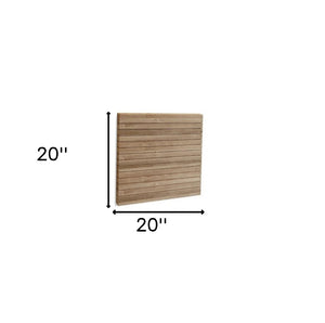 HomeRoots Natural Teak 20" Square Shower Mat - Stylish, Durable, Slip-Resistant Spa Accent for Indoor & Outdoor Use 554937