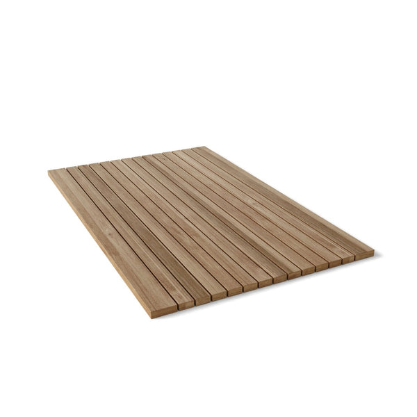 HomeRoots Natural Teak 20" Square Shower Mat - Stylish, Durable, Slip-Resistant Spa Accent for Indoor & Outdoor Use 554937