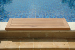 HomeRoots Natural Teak 39" Shower Mat - Elegant, Non-Slip, Water-Resistant Bath Accessory for Indoor & Outdoor Use 554941