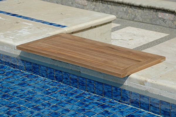 HomeRoots Natural Teak 39" Shower Mat - Elegant, Non-Slip, Water-Resistant Bath Accessory for Indoor & Outdoor Use 554941