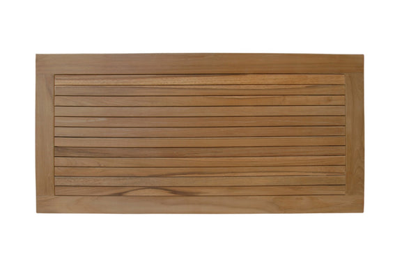 HomeRoots Natural Teak 39" Shower Mat - Elegant, Non-Slip, Water-Resistant Bath Accessory for Indoor & Outdoor Use 554941