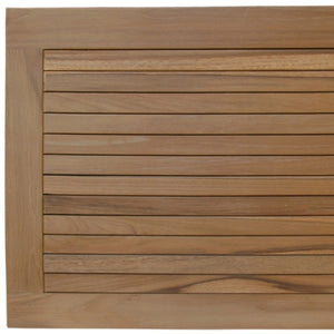 HomeRoots Natural Teak 39" Shower Mat - Elegant, Non-Slip, Water-Resistant Bath Accessory for Indoor & Outdoor Use 554941