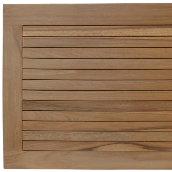 HomeRoots Natural Teak 39" Shower Mat - Elegant, Non-Slip, Water-Resistant Bath Accessory for Indoor & Outdoor Use 554941