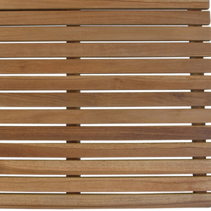 HomeRoots Natural Teak 24" Square Shower Mat - Spa-Inspired, Water-Resistant, Antimicrobial Comfort for Home Use 554942