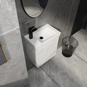 English Elm 20" Wall-Mounted Bathroom Vanity With Ceramic Sink, Stylish Storage & Minimalist White Finish W1972P196393