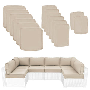 English Elm Outdoor Deep Seat Sectional Replacement Cushions Fade Resistant Polyester Set Beige W419P187679