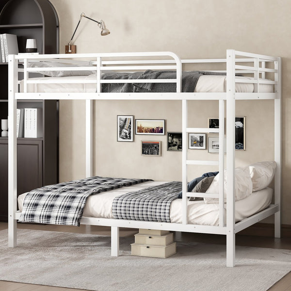 English Elm Metal Full over Full Bunk Bed Sturdy Steel Frame for Teens & Adults, Space-Saving, Noise-Reduced Design W1580P329015