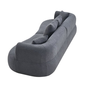 English Elm Modern Arc Sectional Sofa with Boneless Foam Deep Seats for Open Concept Living Rooms Grey W3728S00012