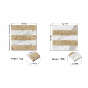 English Elm 12*12 Waterjet Marble Tiles - Luxurious White & Gold Polished Design For Elegant Floors & Walls W1696P262346