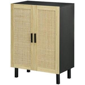 English Elm Homcom Stylish Sideboard Buffet Cabinet With Rattan Doors, Adjustable Shelves, Modern Boho Design W2225P217720