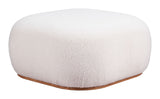 Azua Ottoman Cream 110084 Zuo Modern