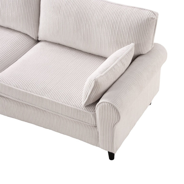 English Elm 80.7" Corduroy Upholstered Loveseat with Rolled Arms Solid Wood Iron Frame Modern W5515P488371