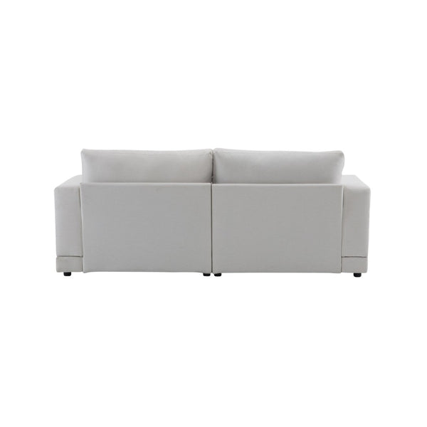 English Elm Package Three Seat Woven Fabric Sofa Scandinavian Minimalist White Living Room N767P240702B