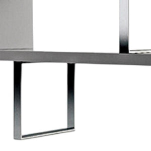 HomeRoots 67" Stylish Gray & Silver Three-Tier Etagere Bookcase - Modern Metal & Wood Storage Solution for Any Space 555007