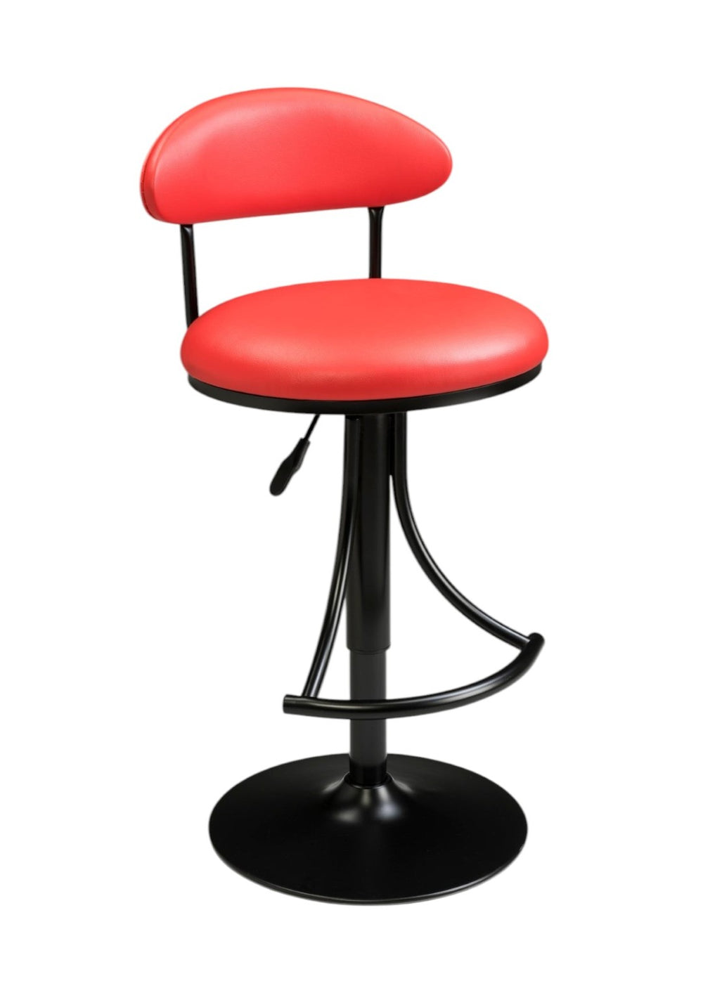 HomeRoots Red Velvet Adjustable Height Bar Chair with Black Metal Frame, Stylish Comfort for Any Space 555017