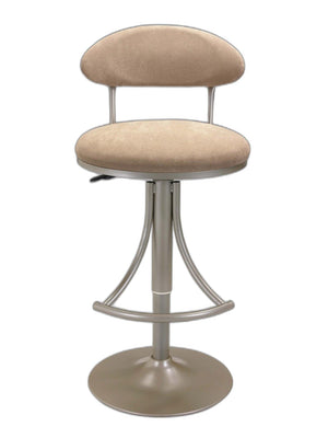 Homeroots Brown And Silver Velvet And Metal Low Back Adjustable Height Bar Chair   555018