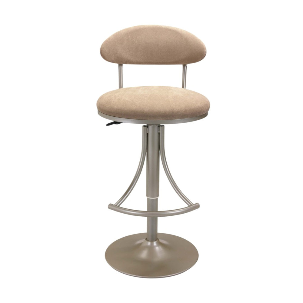 HomeRoots Brown Velvet Bar Chair with Adjustable Height & Silver Metal Frame - Modern Comfort for Any Space 555018