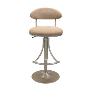 HomeRoots Brown Velvet Bar Chair with Adjustable Height & Silver Metal Frame - Modern Comfort for Any Space 555018