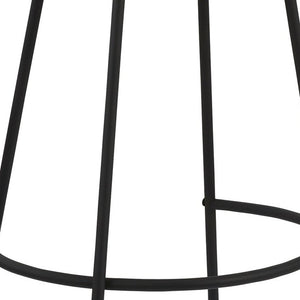 Homeroots Set Of Two 26" White And Black Faux Sherpa And Metal Backless Counter Height Bar Chairs   555020