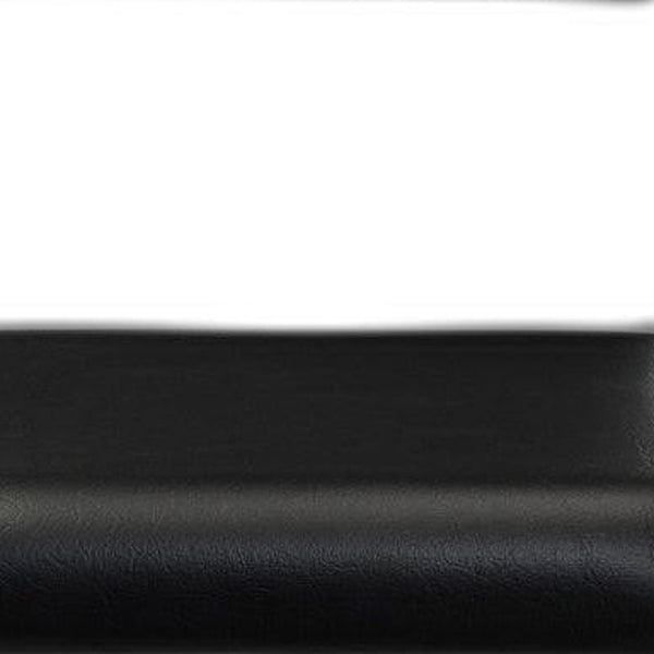 Homeroots Set Of Two Black And Silver Faux Leather And Metal Low Back Adjustable Height Bar Chairs   555023