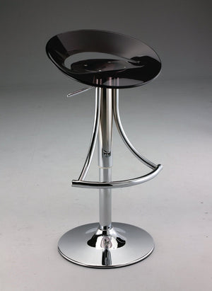 HomeRoots Black Low Back Adjustable Height Bar Chair - Sleek Silver Metal Frame with Durable Plastic Seat 555032