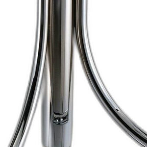 Homeroots White And Silver Acrylic And Metal Low Back Adjustable Height Bar Chair   555033