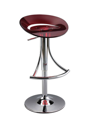 HomeRoots Red Adjustable Height Bar Chair Set – Modern Acrylic & Metal Design with Low Back for Comfort & Style 555034