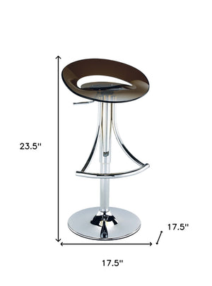HomeRoots Dark Gray Adjustable Height Bar Chair with Silver Metal Frame - Modern Comfort for Home Bars 555035