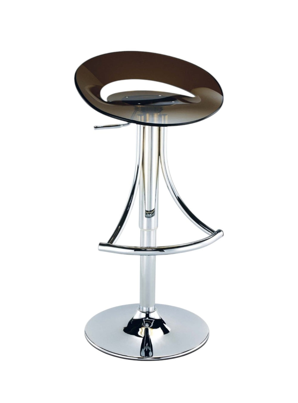 HomeRoots Dark Gray Adjustable Height Bar Chair with Silver Metal Frame - Modern Comfort for Home Bars 555035
