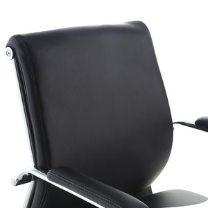 OSP Home Furnishings Mid Back Ergonomic Office Chair with Antimicrobial Fabric Chrome Arms and Lumbar Support Black 920351C-R107