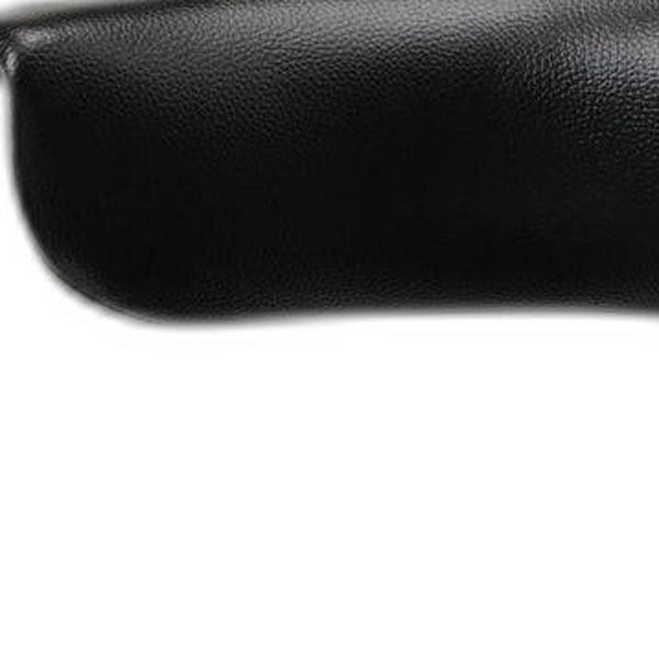 Homeroots Black And Silver Faux Leather And Metal Low Back Adjustable Height Bar Chair   555039