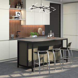 Homeroots Set Of Two 25" Black And Silver Faux Leather And Metal Low Back Counter Height Bar Chairs   555051