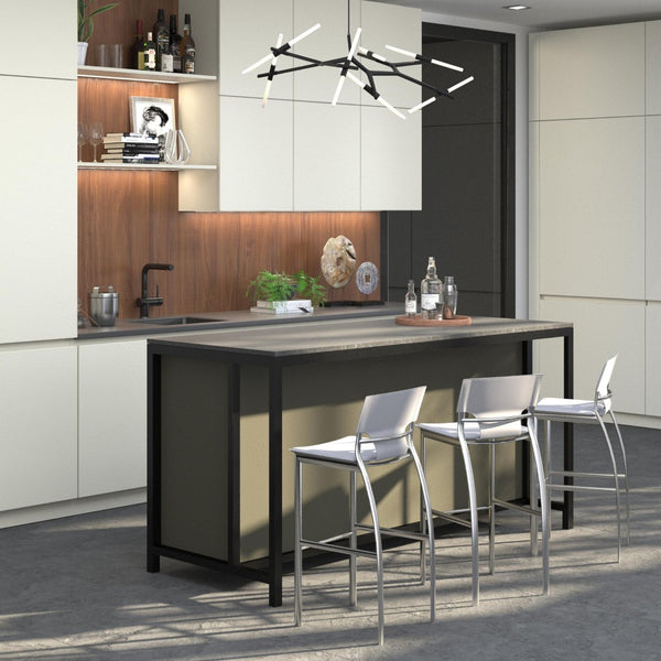 HomeRoots Set of Two Modern White Faux Leather Counter Height Bar Chairs with Silver Metal Base 555052