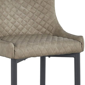 Homeroots Set Of Two 26" Gray And Black Faux Leather And Metal Low Back Counter Height Bar Chairs   555060